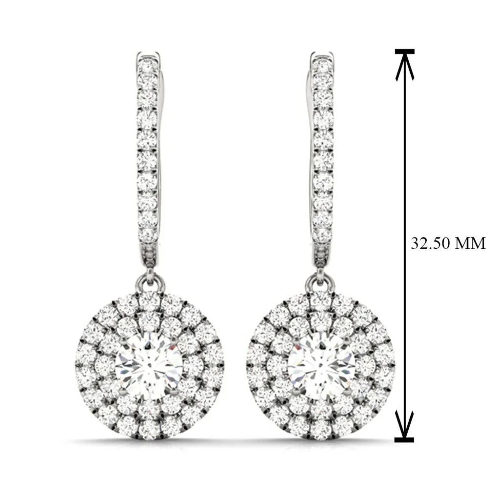 925 Silver Round Plated CZ Drop Earrings for Women, FB16FA1121